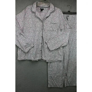 Aria Collection Women's Fleece Pajamas-Animal Print-Size XXL